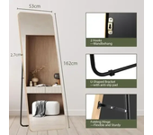 Full Body Mirror Floor Mirrors Full Length Mirror 162x53cm Rectangle Free Standing Wall Mounted Leaning Hanging, Black/Gold