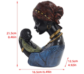 African Black Mother and Child Resin Statue Decoration Home Model Figure Sculpture Crafts Mother's Day Gift