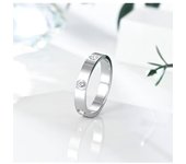 Anillo de anillo de diamantes de acero de titanio, la tendencia femenina no se desvanece, anillo de personalidad principal, anillo de pareja de circón