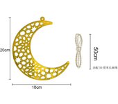 Creative Islamic Mirror Decorative Pendant Moon Star 3D Acrylic Mirror Decorative Pendant