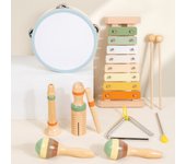 Instrumentos musicales para niños, juguetes, tambores xilófonos, juguetes Montessori para 3 años, juguetes musicales