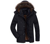 2024 Winter Fleece Thickening Man Medium Long Styles Coats New Removable Hat Leisure Jackets Outdoors Keep Warm Solid Man Parkas