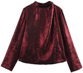 OUWU-  Mujer Versátil Terciopelo Diseño En Relieve Cuello Abatible Doble Botonadura Traje Abrigo Otoño/invierno Nueva Ropa De Mujer