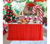 Candy table skirt decoration, birthday fabric, home accessories, wedding party chiffon covers, white, pink and purple
