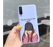 For Samsung A7 2018 Case Beautiful Sunflowers Couple Heart Back Case For Samsung Galaxy A7 2018 SM-A750F Candy Matte Cases