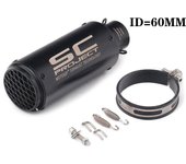 51mm/60mm/63mm Universal Motorcycle Exhaust Muffler Tailpipe SC project Canister Tail Pipe Stainless Carbon fiber 2Inches