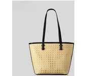 Bolso de playa hueco de vacaciones junto al mar de gran capacidad bolso de hombro de cubo de ratán tejido a mano bolso pastoral mujer