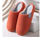 Zapatillas de casa de piel para hombre y mujer, zapatos de algodón, toboganes mullidos, pantuflas de felpa cálidas para parejas, zapatos simples para dormitorio, Otoño e Invierno