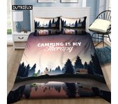 Camping Car Duvet Cover Travel Theme Bedding Set Cartoon Animal Camping Comforter Cover Full King For Teens Adult Camper Gifts
