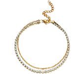 Stainless Steel Rhinestone Crystal Foot Chain Tennis Anklet For Women Summer Yoga Leg Chain Anklets Beach Foot Jewelry