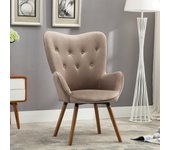AC155YL Doarnin Silky Velvet Tufted Button Accent Chair, Yellow 30D x 41.5W x 26.8H in