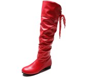 Nuevas Botas Largas De Mujer, Botas Altas Plisadas De Tacón Cuadrado, Botas De Mujer Con Cordones