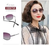 Nuevas gafas de sol polarizadas de moda para mujer, gafas de protección UV para conducir, versión coreana, marco redondo de cara pequeña, gafas de sol lisas, marea