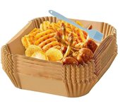 Baking Paper for Hot Air Fryer Square (20 cm), Pack of 100 Airfryer Baking Paper Disposable Non-Stick Paper Waterproof