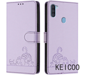Para Samsung Galaxy A11 A12 M12 A14 A15 A20 A30 M10s 4G 5G Carcasa De Teléfono De Gatito Impreso A Prueba De Sudor De La UE