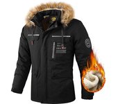 2024 Winter New Fleece Warm Thick Parkas Men Fashion Hooded Fur Collar Windproof Parka Jacket Coat Men Classic Casual Jacket Men