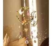 New Vine winding Butterfly Crystal Wind Chime Star Moon Hanging Rainbow Chaser Dream Catcher Home Garden Decor Windchimes
