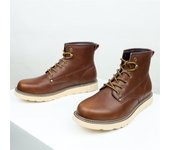 Botas de hombre versátiles de moda americana de cuero británico al aire libre suela gruesa