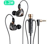 Wired HiFi Headphones with Mini Condenser Microphone Bass Dynamic Earphone Noise-Cancelling Headset for Sport Game Music Karaoke