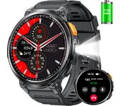 EIGIIS LED Flashlight Sports Smart Watch For Men With Long Standby Time, Outdoor Sports Smartwatch For iPhone And Android With Sleep Record