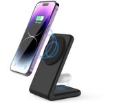 Magnetic Wireless Charger MagSafe Dock Stand 15W Fast Charging iPhone 15 14 13 12 Pro Max Mini Plus for Samsung S24 S23