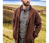 Chaqueta de punto delgada de manga larga de color sólido para hombre