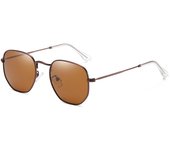 Nuevas gafas de sol polarizadas poligonales con estilo, montura de gafas anti-azules de metal