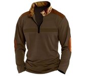 2025 Men's Checkered Shirt, Zipper Long Sleeve Sports Polo