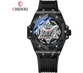 Geométrico prismático remaches cool relojes calendario silicona luminosa impermeable reloj de cuarzo
