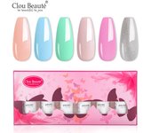 Clou Beaute 8ml Gift Set Kit UV LED Gel Varnish Soak Off Nail Art Gel Nail Polish Pure Nail Color Base Coat No Wipe Top Coat