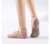 Calcetines con empuñaduras para mujer, calcetín de algodón antideslizante para Yoga, calcetines ideales de cinco dedos para Pilates, danza de Ballet pura, entrenamiento descalzo