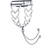 Suitable for iWatch1234567 SE Heart shaped Metal Stainless Steel Chain Bracelet Love Watch Band
