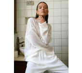 Bornladies-suéter elegante para Mujer, Jersey holgado informal, a la moda, color rosa y blanco, para verano y otoño
