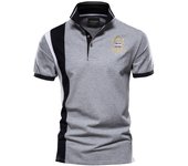 Verano nuevo cuello de solapa deporte hombre algodón POLO moda bordado camiseta manga corta