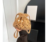 Design Woven Handbag Fashion Boho Hollow Out Handmade Bucket Crossbody Bag Summer Beach Bag Knitted Phone Pouch