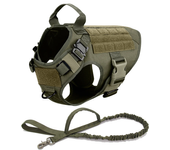 Arnés Militar para Perros grandes, Pastor Alemán K9, Chaleco de entrenamiento, juego de arnés y Correa táctica para Perros