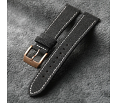 Correa de cuero laminada a mano de lona con cierre de bronce, 20MM 21MM 22MM se adapta a pulsera de reloj de bronce, correa de reloj suave y delgada para hombre