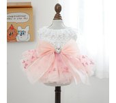 Sweety Fairy Dress Cat Dog Wedding Dress Big Bow Organza Puppy Skirt Lace Soft Pet Skirt Birthday Party