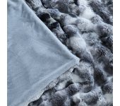 Manta Sofa de Felpa de Conejo Super Suave Cálida, Gruesa Franela 540 g/m² Manta Cama Multifuncional Esponjosa para Dormitorio Sofá Viajes Niños Camping Blanket(Albaricoque A Rayas, 160 x 200 cm)
