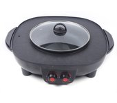 2 in 1 Hot Pot Oven Smokeless Grill Machine Electric Hot Pot BBQ Grill Pan
