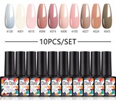 Arte Clavo gel pulido conjunto 10 piezas barniz de gel 8ml remojo semipermanente de uñas en la superficie mate LED ultravioleta