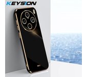 KEYSION Luxury Plating Case for VIVO X100 Pro 5G X90 Pro+ TPU Silicone Square Shockproof Phone Cover for VIVO X80 Pro X80 Lite
