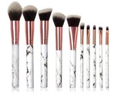 10 pinceles de maquillaje, pinceles de maquillaje de mármol 5 pinceles de maquillaje grandes y 5 pequeños