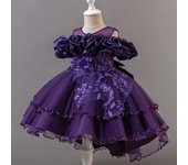 Fashionable Pink Flower Girl Party Dresses, Tulle Princess Dress Birthday And Wedding, Graduation Parade, Bridesmaid Costume For