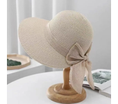 Sombrero de Sol Con Lasso para Mujer, Gorra de Playa de Ala Ancha, transpirable, Protección UV, informal, Paja, Verano