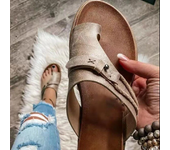 2025 Sandalias para mujer, zapatillas correctoras ortopédicas de juanete, sandalias de cuero con punta de anillo, zapatos planos con plataforma cómoda para mujer