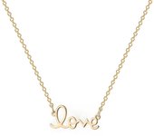 EWENSOO Women Gold Necklace  Love Pendant 18K Gold Plated Filled Chain Dianty Boho Beach Simple Handmade Jewelry Gift for women Necklace  with box