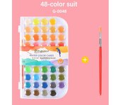 with Water Brush Pen Watercolor Paint Set Solid 8/12/18/28/36/48 Painting Pigment Set Plastic Box Watercolor Pigment
