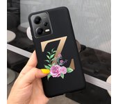 Fashion Rose Initial Letter Phone Case For Xiaomi Poco X5 5G PocoX5 Pro Soft Silicone TPU Back Cover For Poco X5 Pro X 5 X5Pro