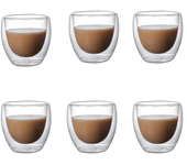Tazas de café transparentes de doble pared, juego de tazas de capa aislada para Bar, té, leche, jugo, agua, Espresso, 5 tamaños, paquete de 6